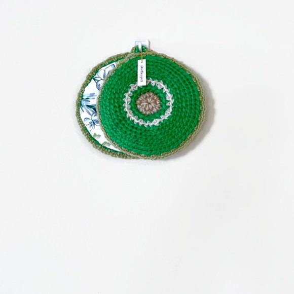 Tea Towel Pot Holder Set, Crochet Hanging Dish Towel, Crochet Pot Holders - Picture 4 of 12